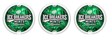 Ice Breakers Spearmint Sugar-Free Mints 1.5oz Tins — 3-Pack