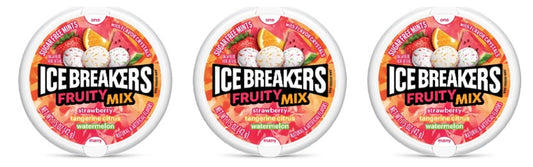 Ice Breakers Fruity Mix Sugar-Free Mints 1.5oz Tins — 3-Pack