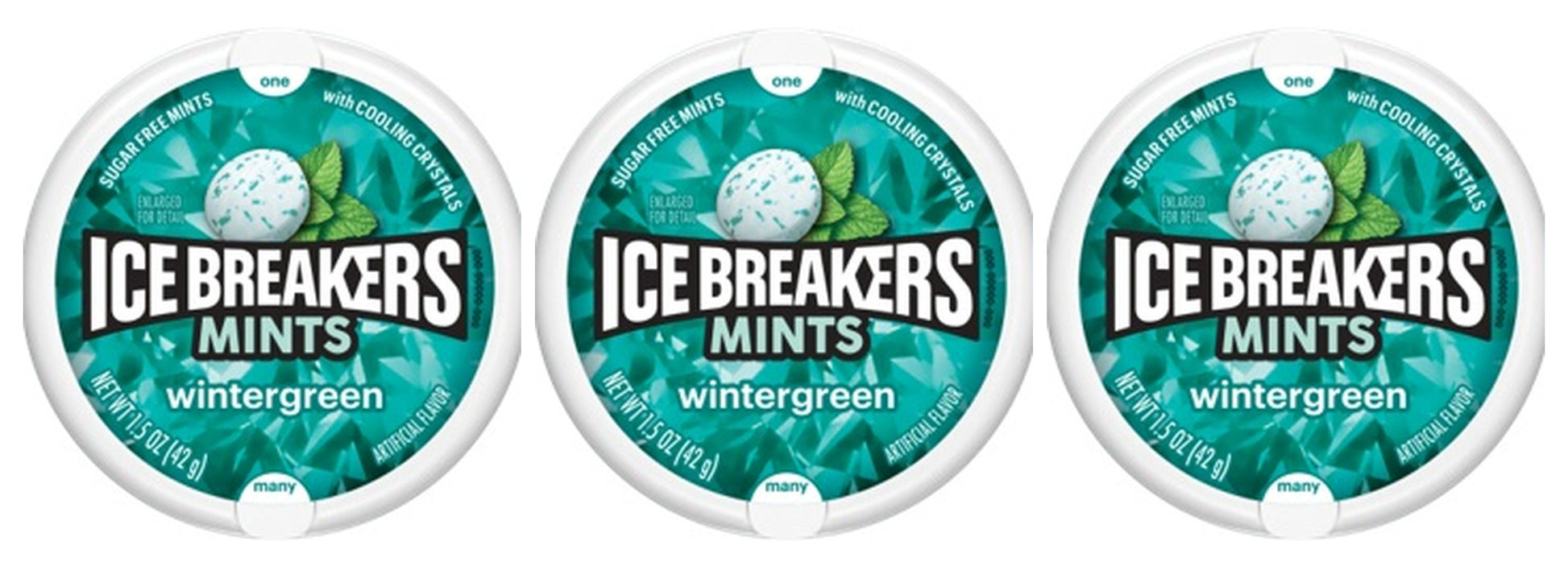 Ice Breakers Wintergreen Sugar-Free Mints 1.5oz Tins — 3-Pack