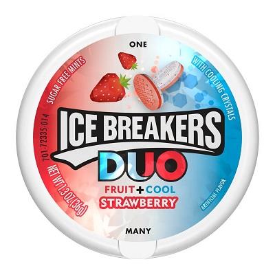 Ice Breakers Duo Strawberry Sugar-Free Mints 1.3oz Tins — pack