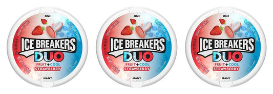 Ice Breakers Duo Strawberry Sugar-Free Mints 1.3oz Tins — 3-Pack