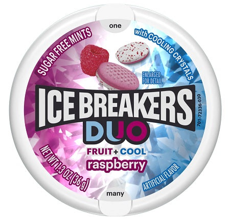 Ice Breakers Duo Raspberry Sugar-Free Mints 1.3oz Tins — pack