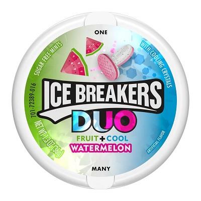 Ice Breakers Duo Watermelon Sugar-Free Mints 1.3oz Tins — pack