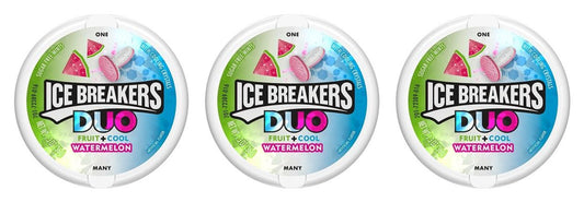 Ice Breakers Duo Watermelon Sugar-Free Mints 1.3oz Tins — 3-Pack