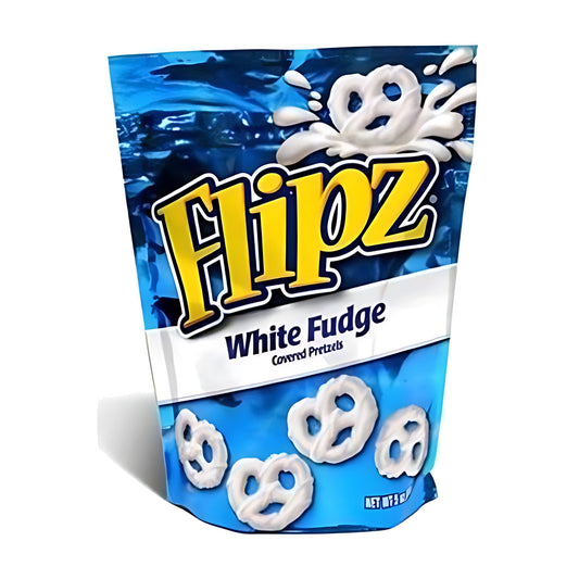 Flipz White Fudge Covered Pretzels 5oz pack — full package