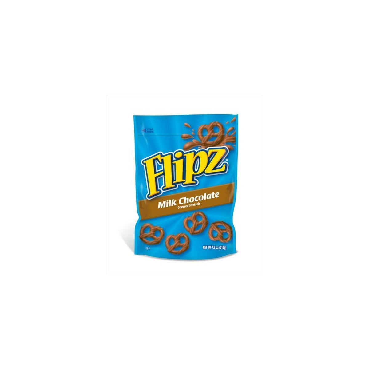 Flipz Milk Chocolate Covered Pretzels 7.5oz pack — full package