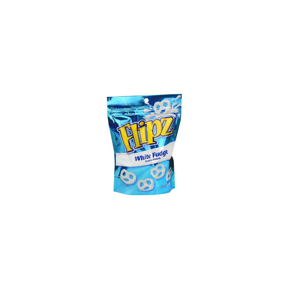 Flipz White Fudge Covered Pretzels 7.5oz pack — full package