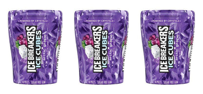Ice Breakers Ice Cubes Arctic Grape Sugar-Free Gum 3.24oz Bottles — 3-Pack
