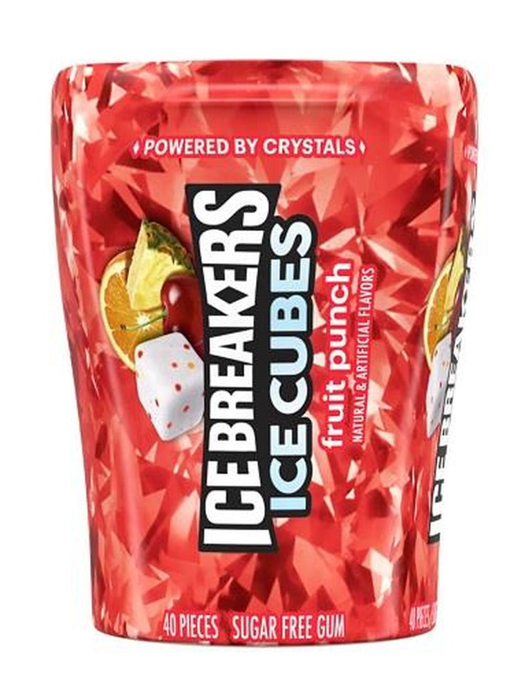 Ice Breakers Ice Cubes Fruit Punch Sugar-Free Gum 3.24oz Bottles — pack