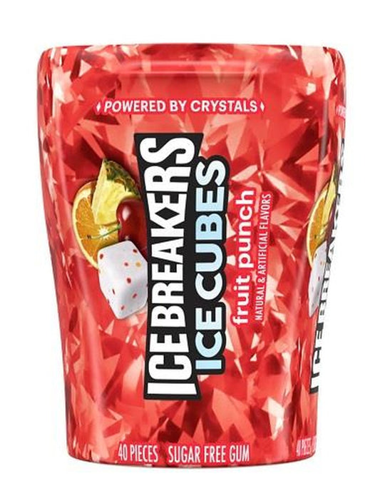 Ice Breakers Ice Cubes Fruit Punch Sugar-Free Gum 3.24oz Bottles — pack