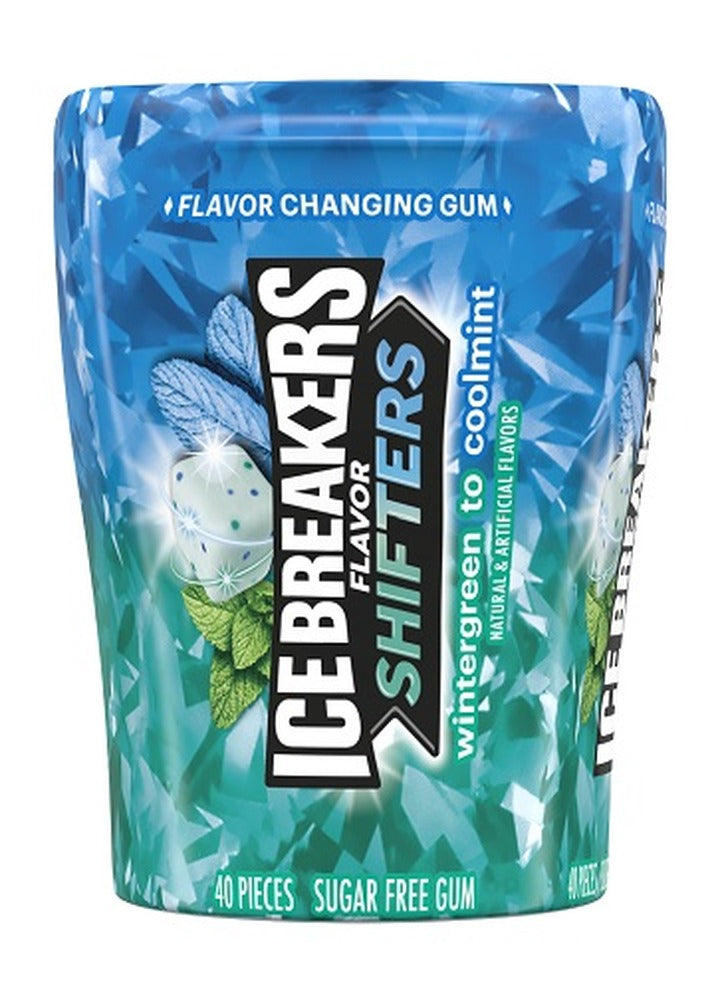 Ice Breakers Flavor Shifters Wintergreen to Cool Mint Sugar-Free Gum 3.24oz Bottles — pack