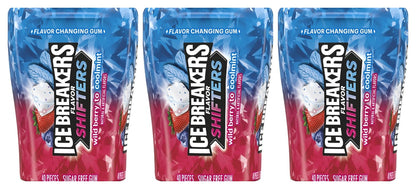 Ice Breakers Flavor Shifters Wild Berry to Coolmint Gum 3.24oz Bottles — 3-Pack