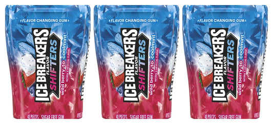 Ice Breakers Flavor Shifters Wild Berry to Coolmint Gum 3.24oz Bottles — 3-Pack