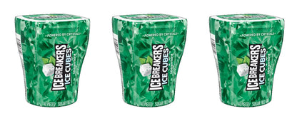 Ice Breakers Ice Cubes Spearmint Sugar-Free Gum 3.24oz Bottles — 3-Pack