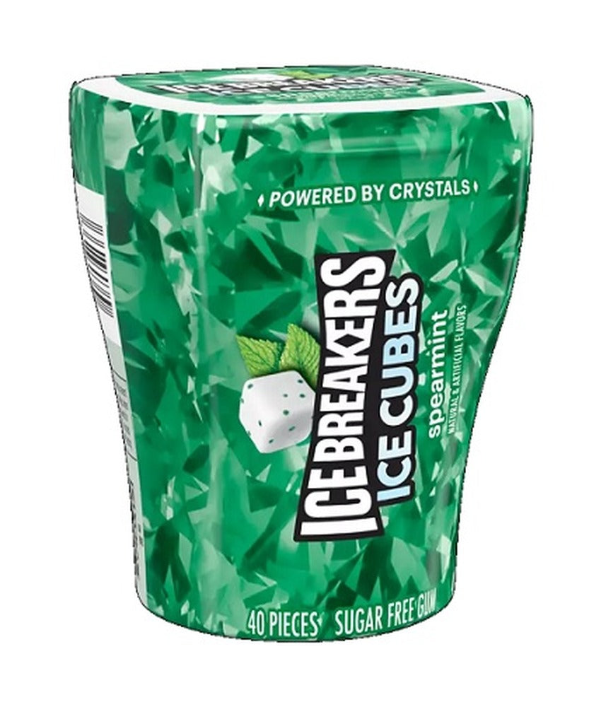 Ice Breakers Ice Cubes Spearmint Sugar-Free Gum 3.24oz Bottles — pack
