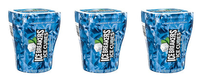 Ice Breakers Ice Cubes Peppermint Sugar-Free Gum 3.24oz Bottles — 3-Pack