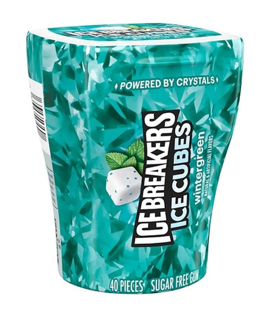 Ice Breakers Ice Cubes Wintergreen Sugar-Free Gum 3.24oz Bottles — pack