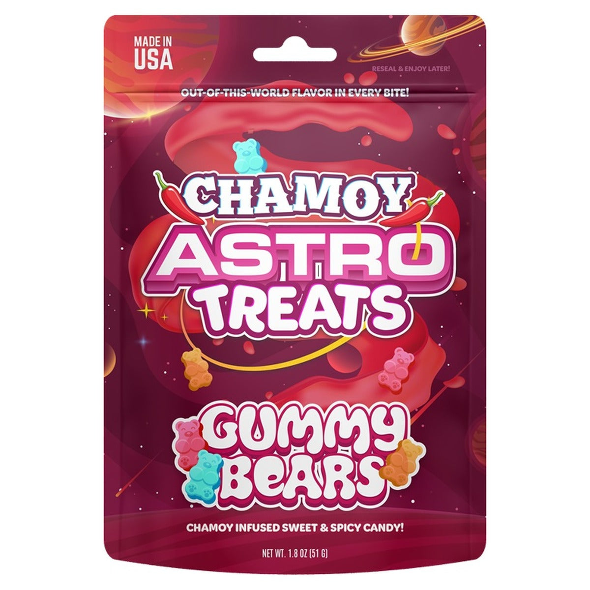 Astro Treats Chamoy Gummy Bears 4oz pack