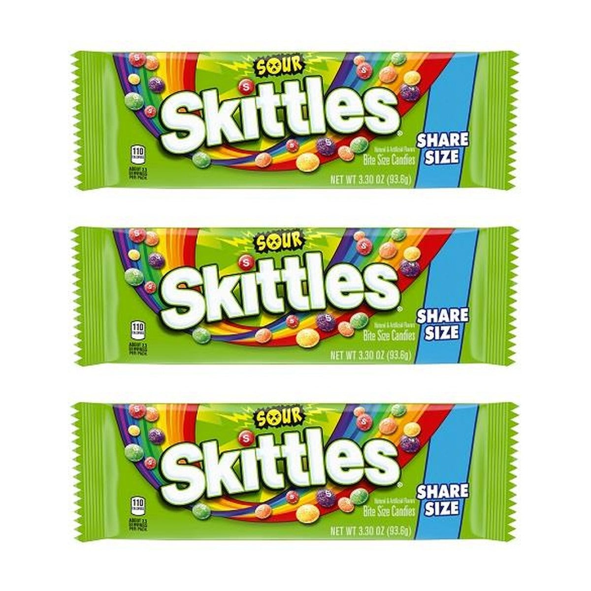 Skittles Sour Share Size 3.3oz — 3-Pack