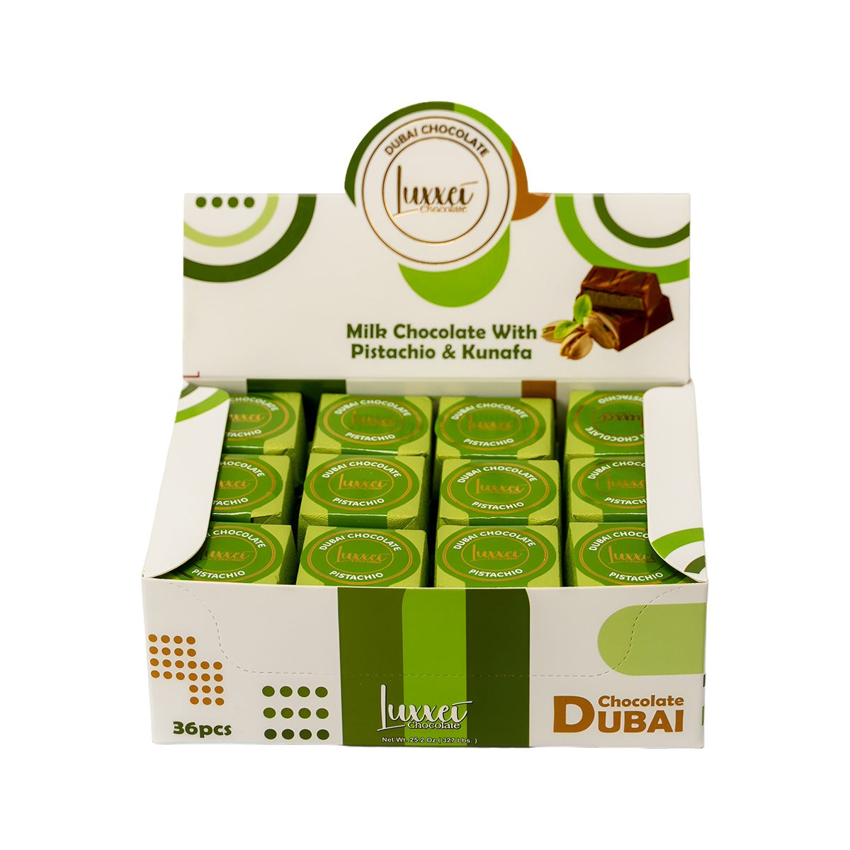 Luxxei Dubai Small Bar Pistachio 20g pack — full package