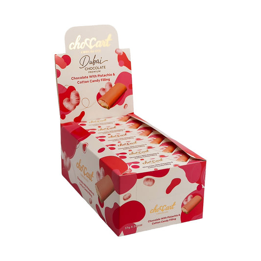 ChoCart Dubai Bar Cotton Candy Pistachio 37g pack — full package
