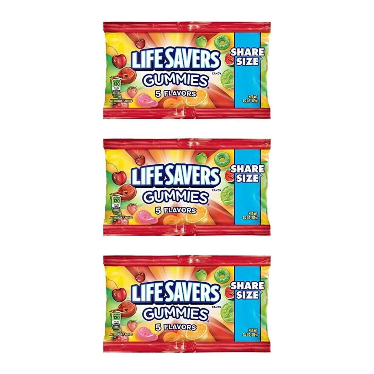 Life Savers Gummies 5 Flavors Share Size 4.2oz — 3-Pack