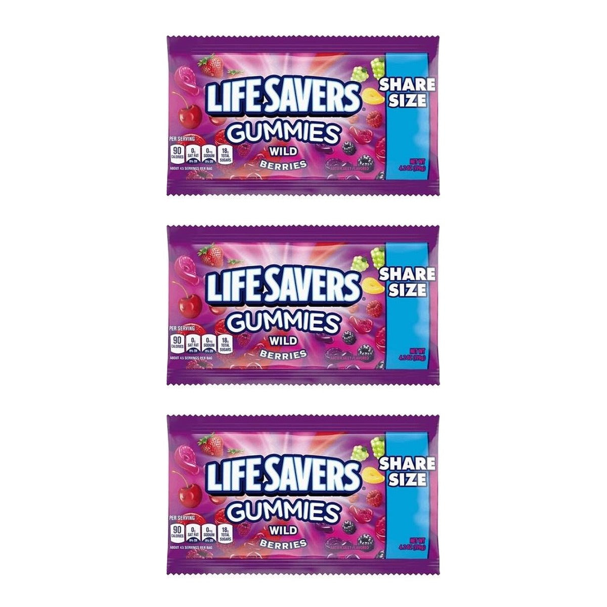 Life Savers Gummies Wild Berries Share Size 4.2oz — 3-Pack