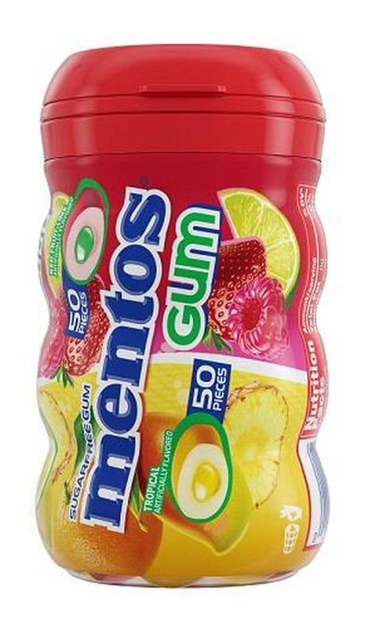 Mentos Red Fruit & Lime Sugar-Free Gum 3.53oz Bottles (50 Pieces) — pack