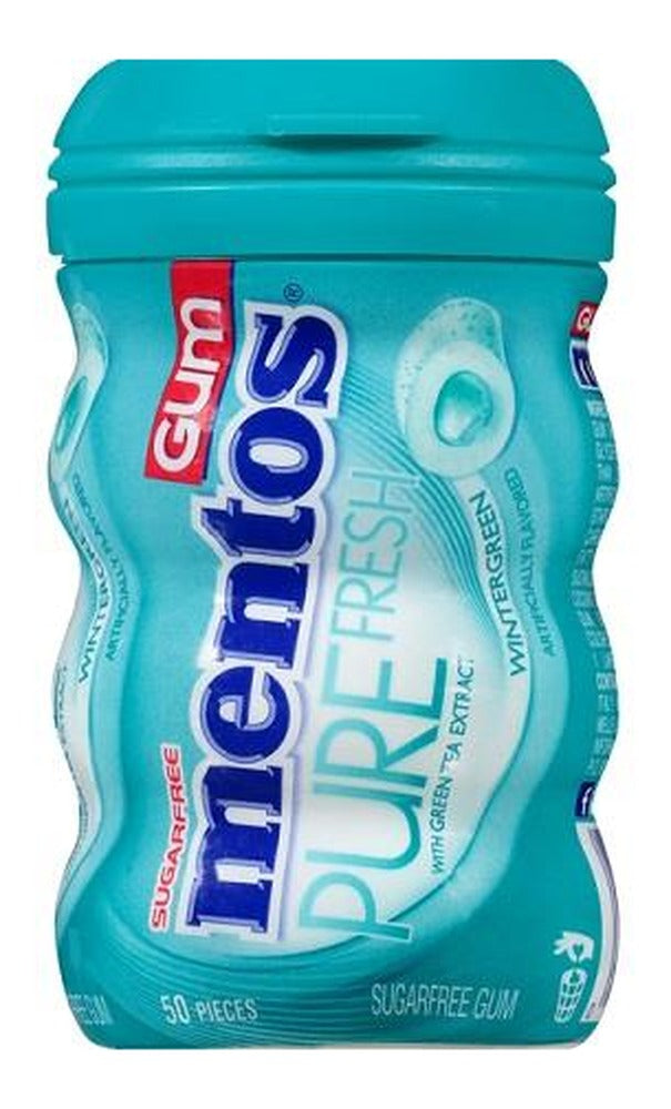 Mentos Pure Fresh Wintergreen Sugar-Free Gum 3.53oz Bottles (50 Pieces) — pack