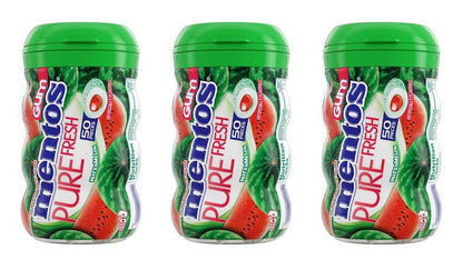 Mentos Pure Fresh Watermelon Sugar-Free Gum 3.53oz Bottles (50 Pieces) — 3-Pack