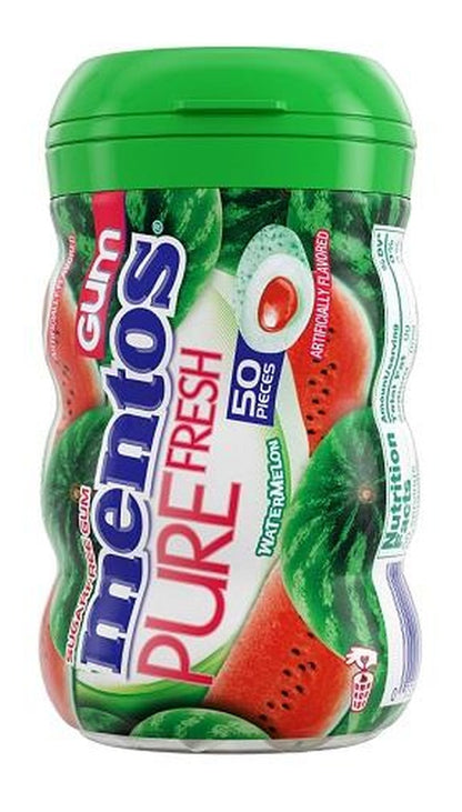 Mentos Pure Fresh Watermelon Sugar-Free Gum 3.53oz Bottles (50 Pieces) — pack