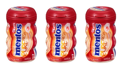 Mentos Pure Fresh Cinnamon Sugar-Free Gum 3.53oz Bottles (50 Pieces) — 3-Pack