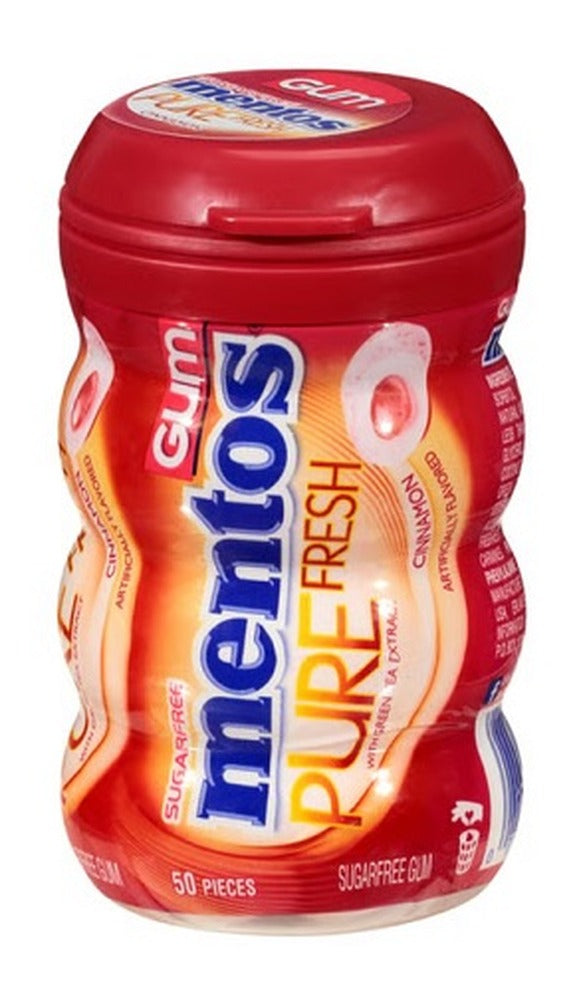 Mentos Pure Fresh Cinnamon Sugar-Free Gum 3.53oz Bottles (50 Pieces) — pack