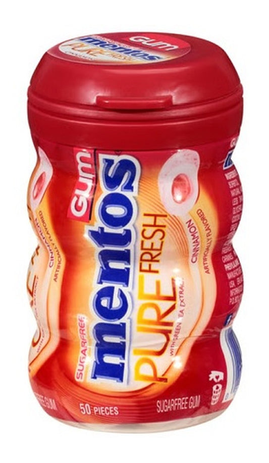 Mentos Pure Fresh Cinnamon Sugar-Free Gum 3.53oz Bottles (50 Pieces) — pack