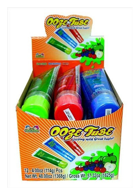 Kidsmania Ooze Candy Tubes 4oz — Box of 12