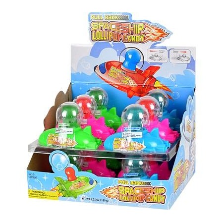 Koko's Pull-Back Spaceship Lollipop 0.53oz — Box of 12