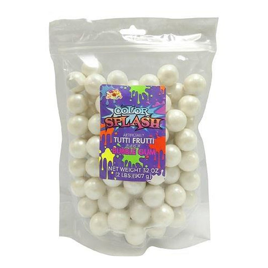 Color Splash Gumballs 1" Pearl White 2lb — full package