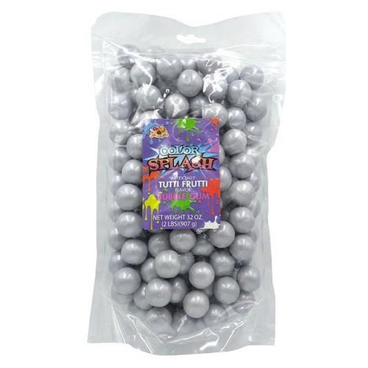 Color Splash Gumballs 1" Pearl Silver 2lb — full package