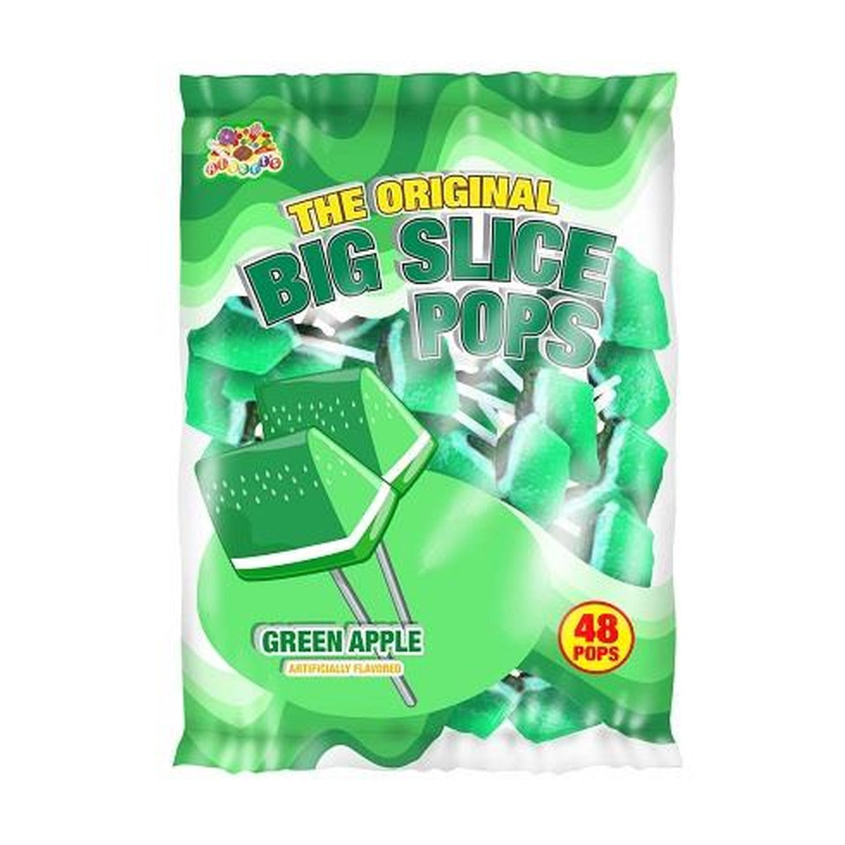 Albert's Big Slice Pops Green Apple 48ct Bag — full package