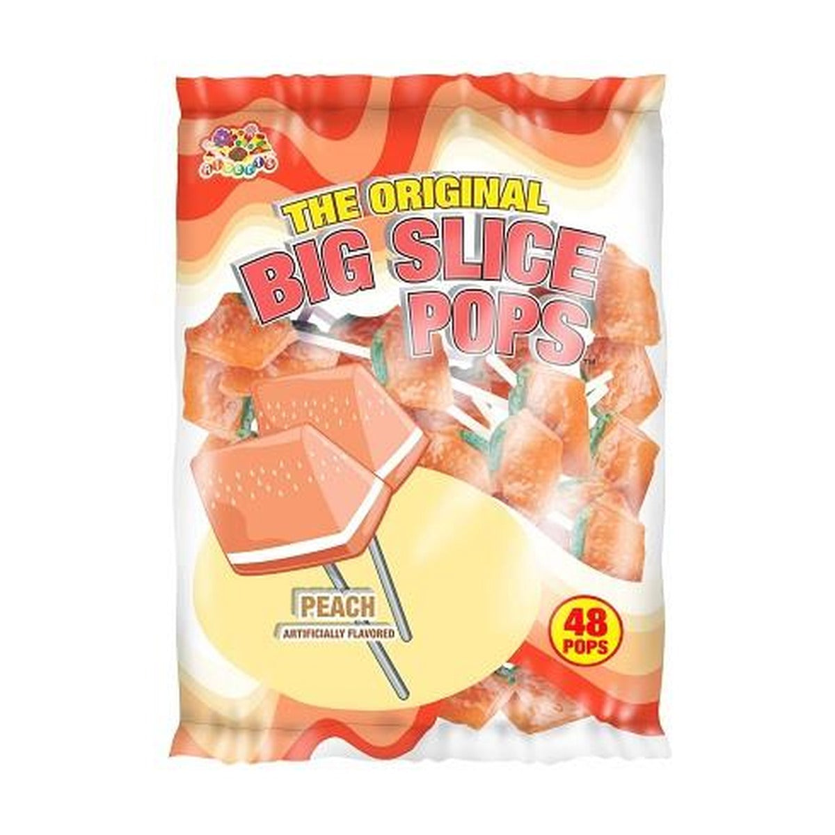 Albert's Big Slice Pops Peach 48ct Bag — full package