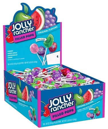 Jolly Rancher Chew Filled Lollipops 0.56oz 100ct Box — box