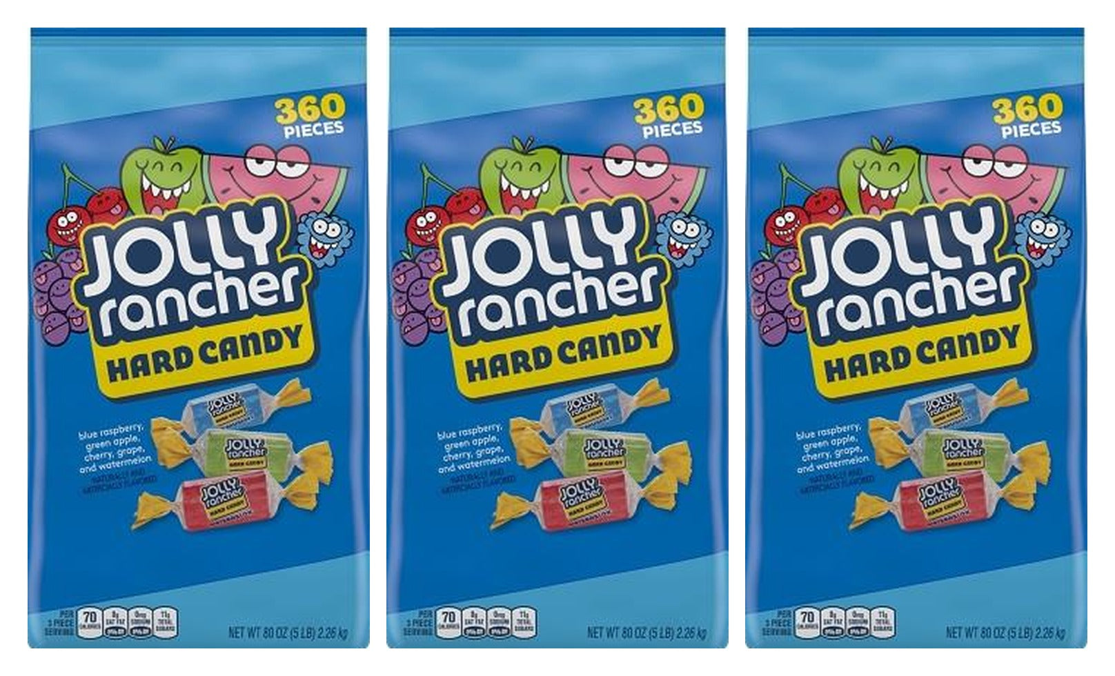 Jolly Rancher Assorted Hard Candy 5lb Bulk Bags — 3-Pack