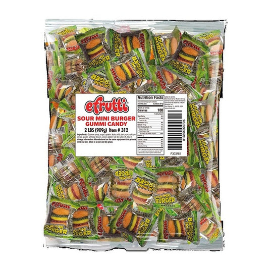 e.frutti Bulk Sour Mini Burger Gummy 0.32oz 101ct Bag — full package