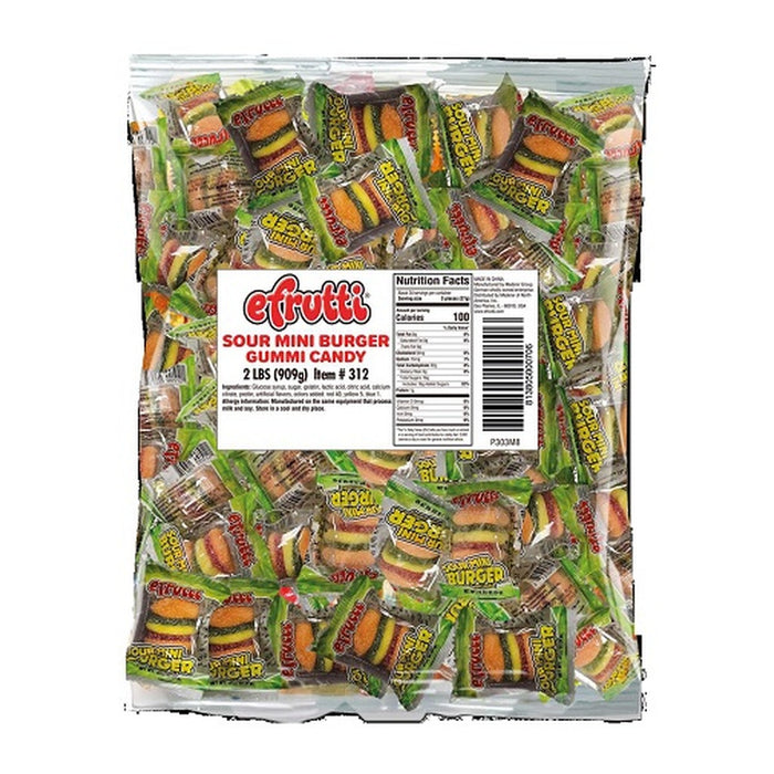 e.frutti Bulk Sour Mini Burger Gummy 0.32oz 101ct Bag