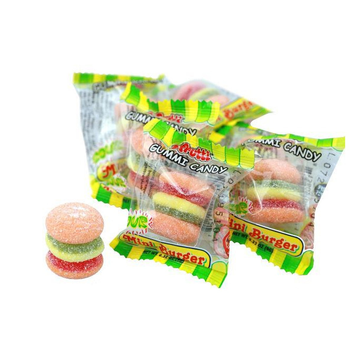 e.frutti Mini Sour Burger Gummi 0.32oz Box of 60 — full package