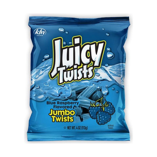 Juicy Twists Blue Raspberry 4oz Peg Bag pack — full package