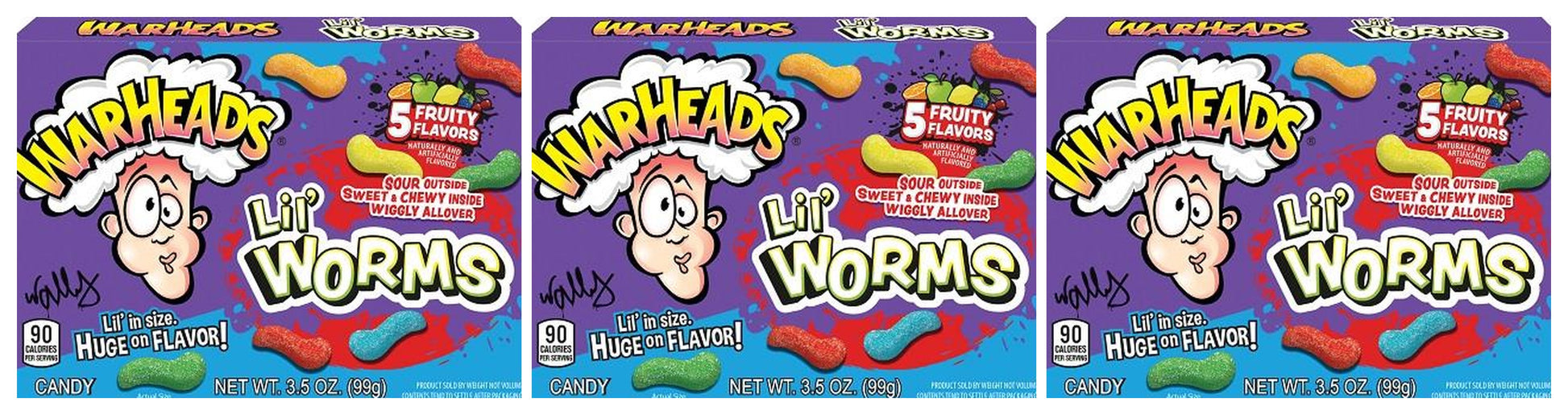 Warheads Lil' Worms 3.5oz Boxes — 3-Pack