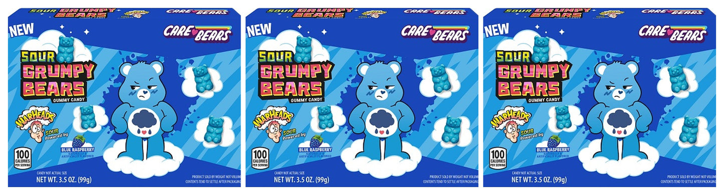 Warheads Sour Grumpy Bears 3.5oz Theater Boxes — 3-Pack