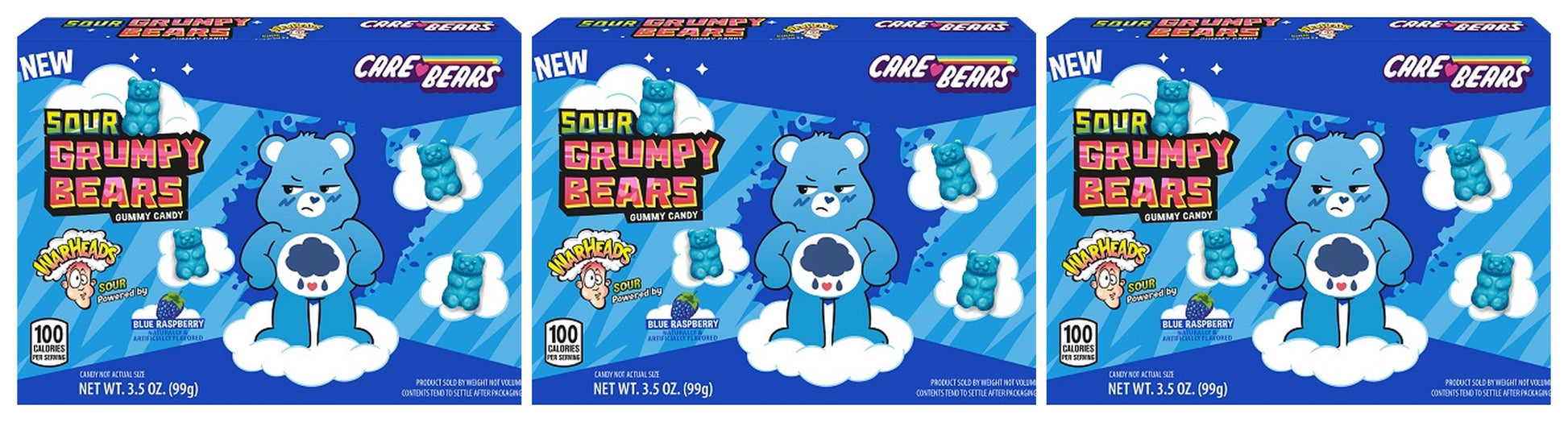 Warheads Sour Grumpy Bears 3.5oz Theater Boxes — 3-Pack