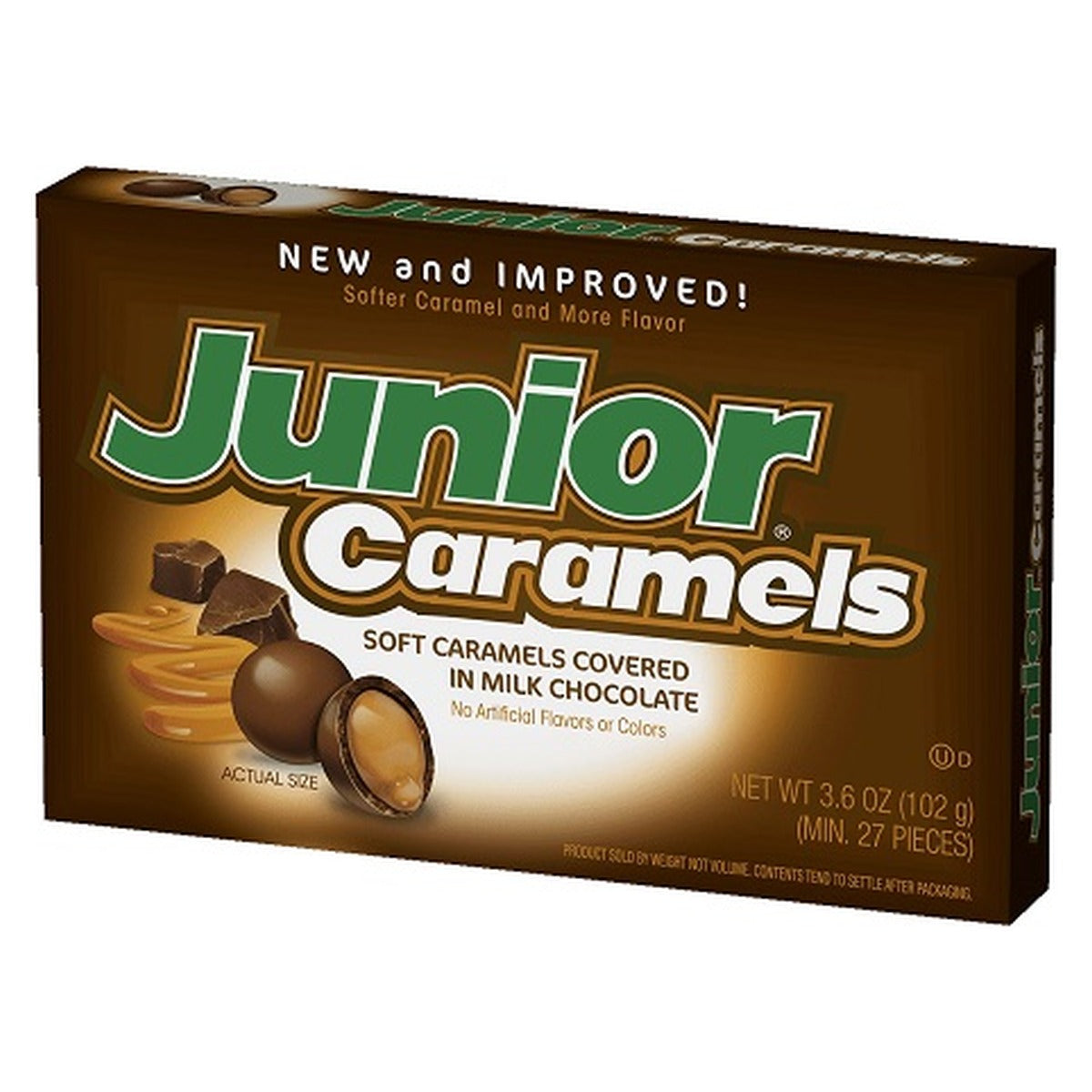Junior Caramels 3.5oz Theater Box pack — full package